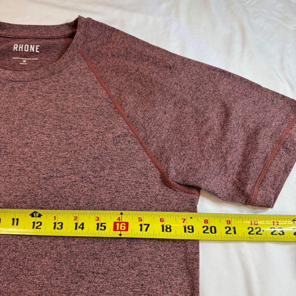Rhône‎ Heathered Maroon Short Sleeve Performance T-Shirt Men's Size M - Picture 3 of 6